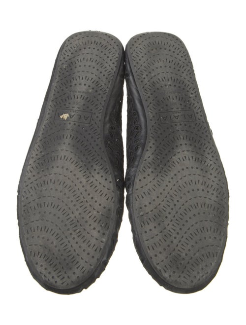 Alaïa Leather Eyelet Trim Mary Jane Flats