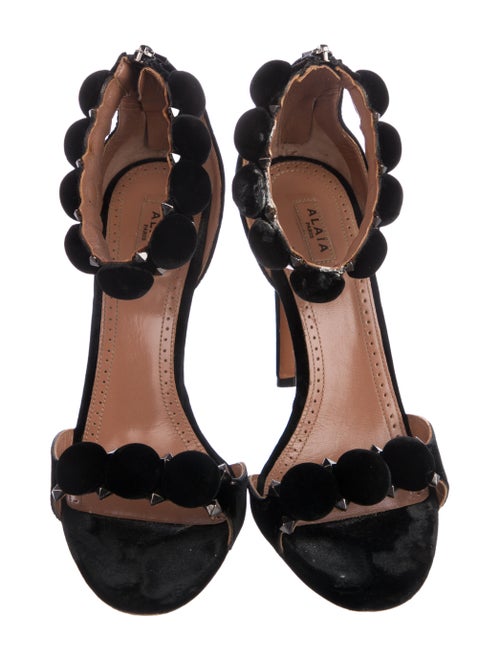Alaïa Velvet Studded Accents Sandals