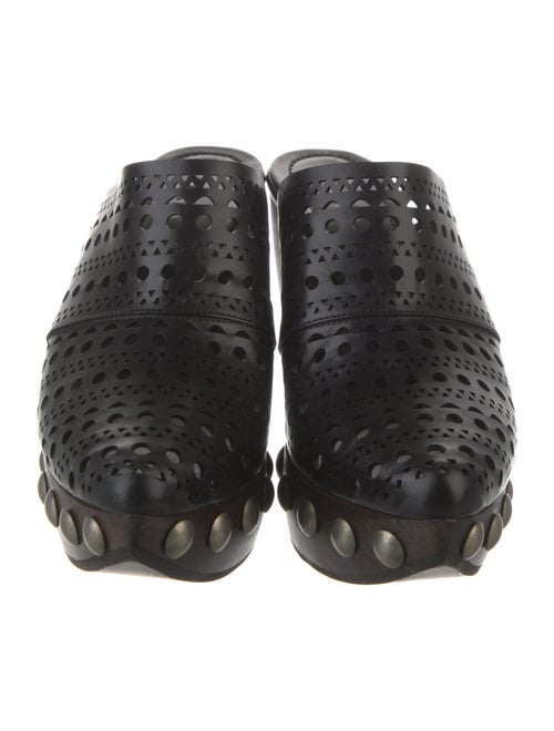 Alaïa Leather Cutout Accent Mules