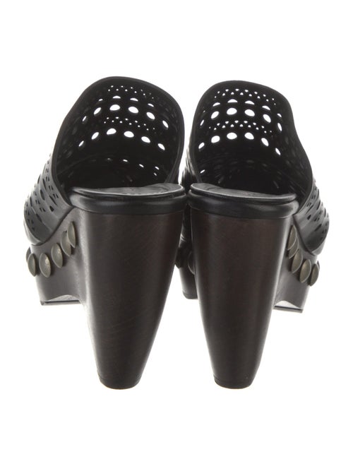 Alaïa Leather Cutout Accent Mules