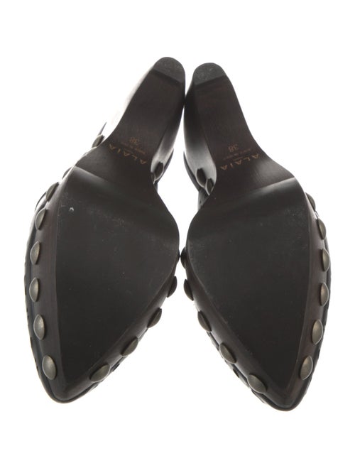 Alaïa Leather Cutout Accent Mules