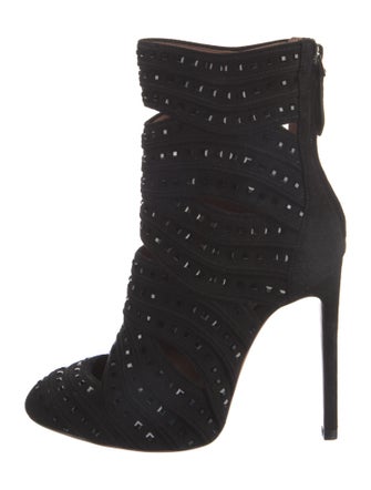 Alaïa Suede Cutout Accent Lace-Up Boots