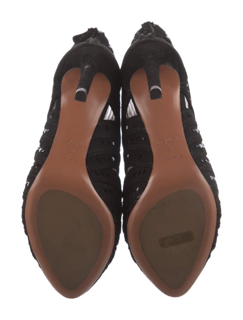 Alaïa Suede Cutout Accent Lace-Up Boots