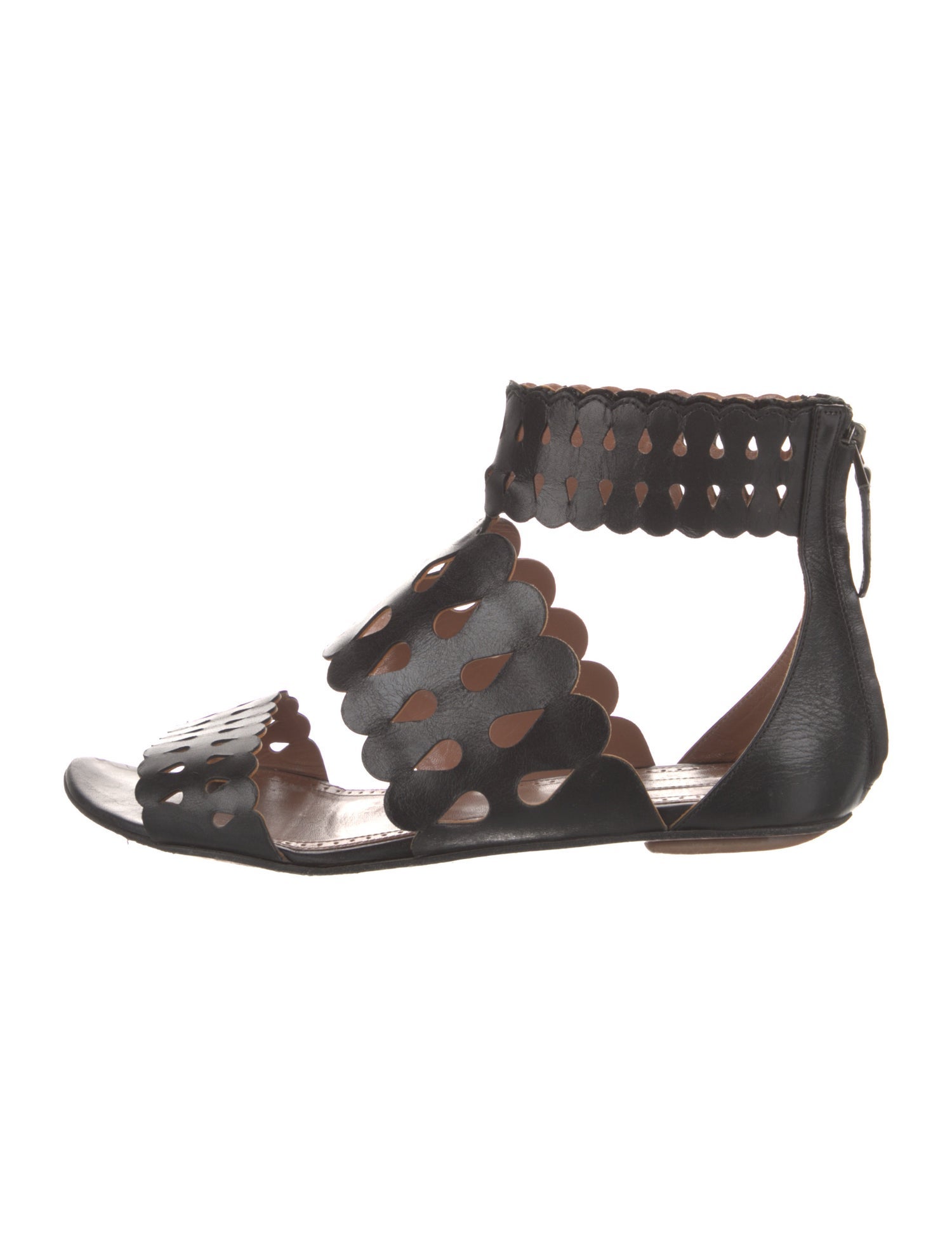 Alaïa Suede Lasercut Accents Gladiator Sandals