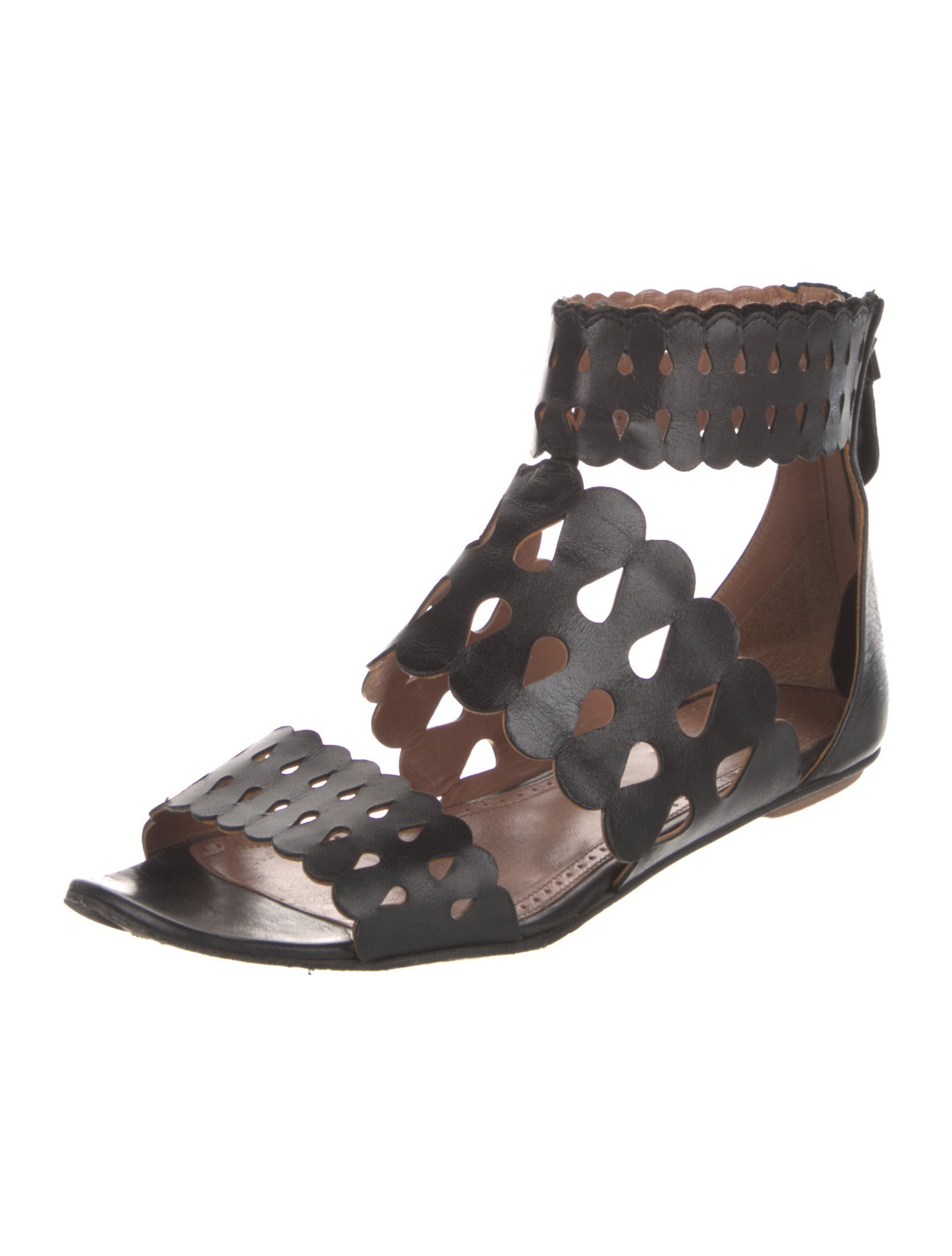 Alaïa Suede Lasercut Accents Gladiator Sandals