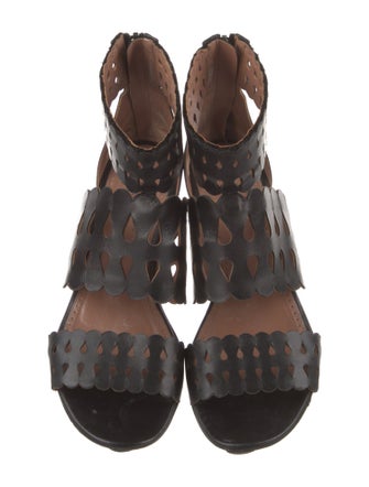 Alaïa Suede Lasercut Accents Gladiator Sandals