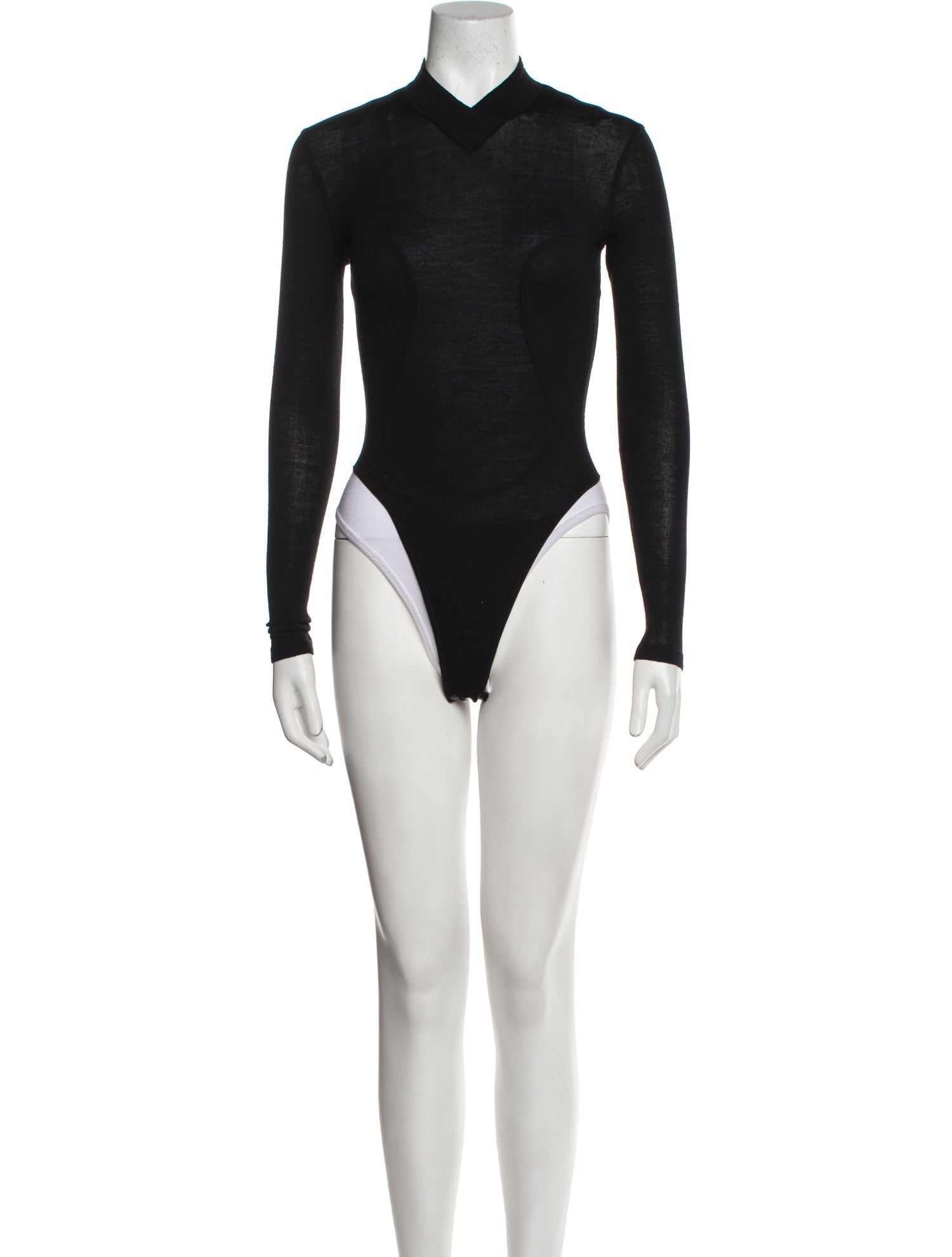Alaïa Mock Neck Long Sleeve Bodysuit