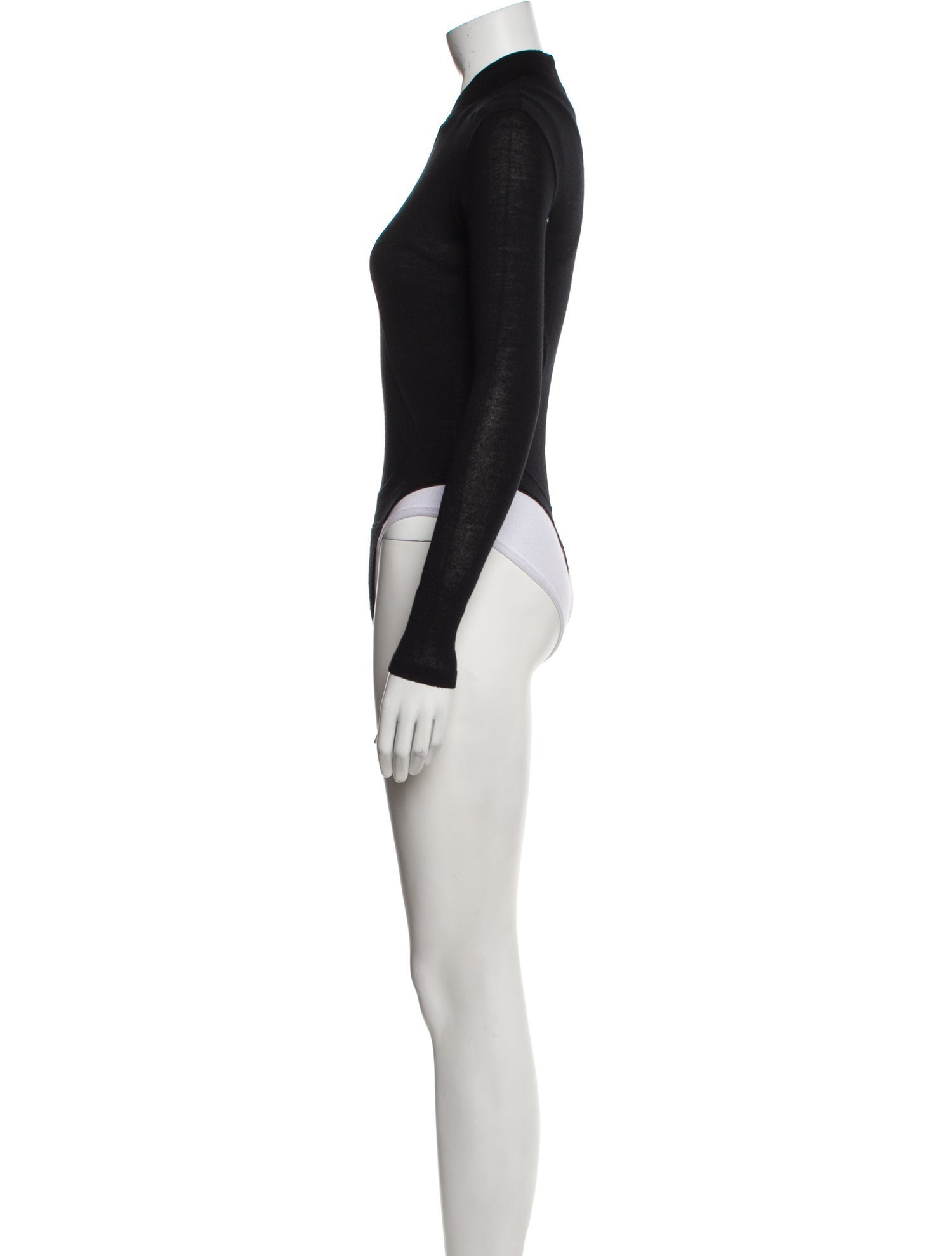 Alaïa Mock Neck Long Sleeve Bodysuit