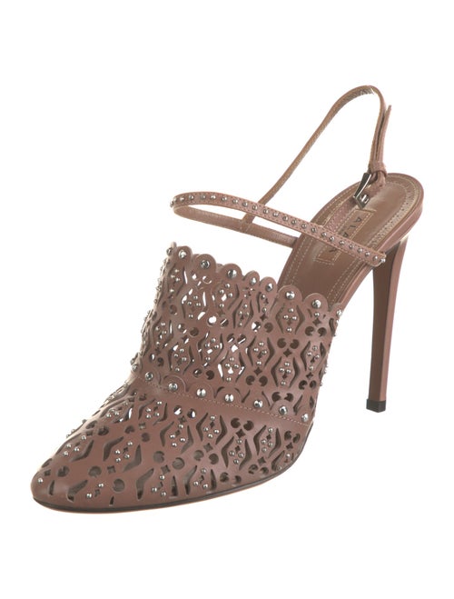 Alaïa Leather Lasercut Accents Slingback Pumps