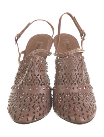 Alaïa Leather Lasercut Accents Slingback Pumps