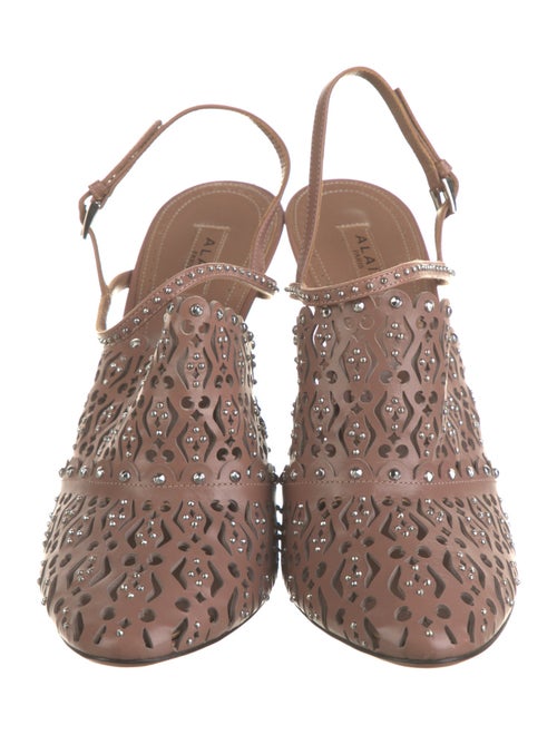 Alaïa Leather Lasercut Accents Slingback Pumps
