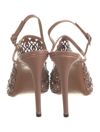 Alaïa Leather Lasercut Accents Slingback Pumps