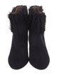 Alaïa Suede Fringe Trim Accent Lace-Up Boots