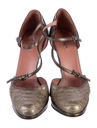 Alaïa Python Animal Print D'Orsay Pumps