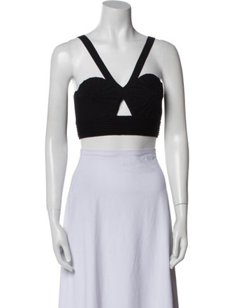 Alaïa V-Neck Sleeveless Crop Top