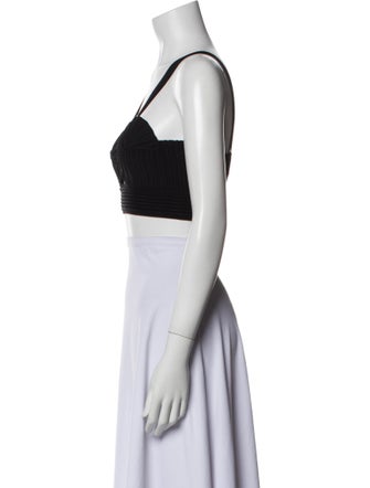 Alaïa V-Neck Sleeveless Crop Top