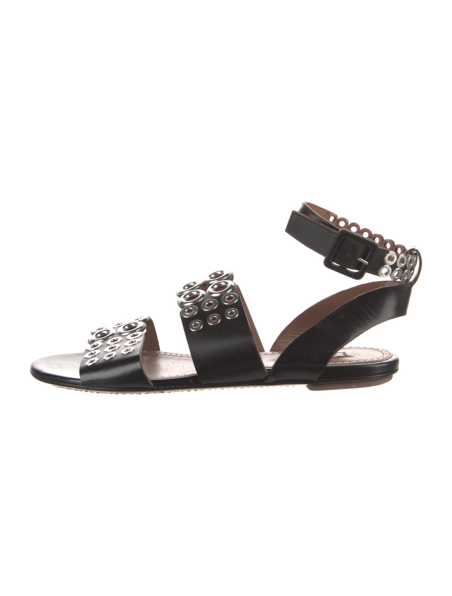 Alaïa Leather Lasercut Accents Sandals