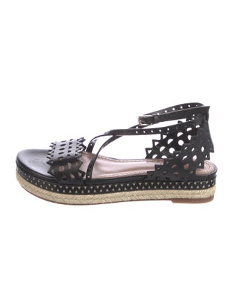 Alaïa Leather Lasercut Accents Espadrilles