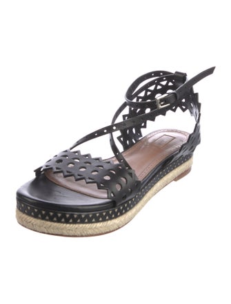 Alaïa Leather Lasercut Accents Espadrilles