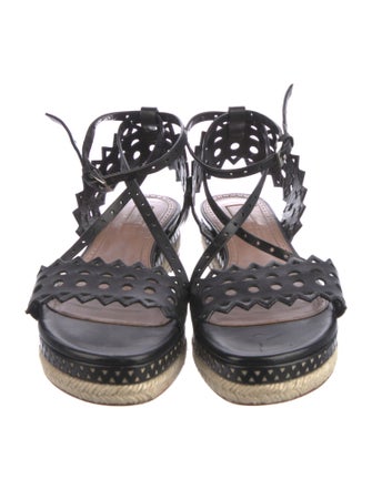 Alaïa Leather Lasercut Accents Espadrilles