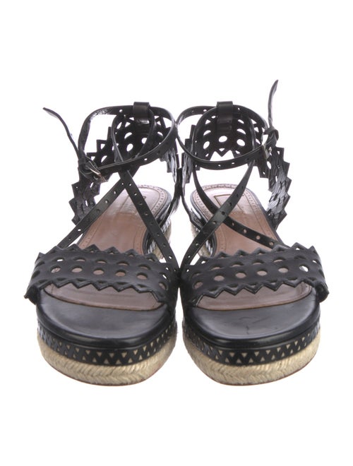 Alaïa Leather Lasercut Accents Espadrilles