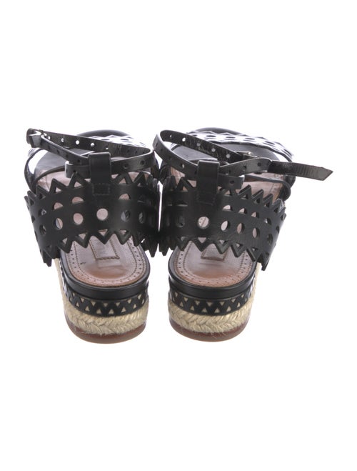 Alaïa Leather Lasercut Accents Espadrilles