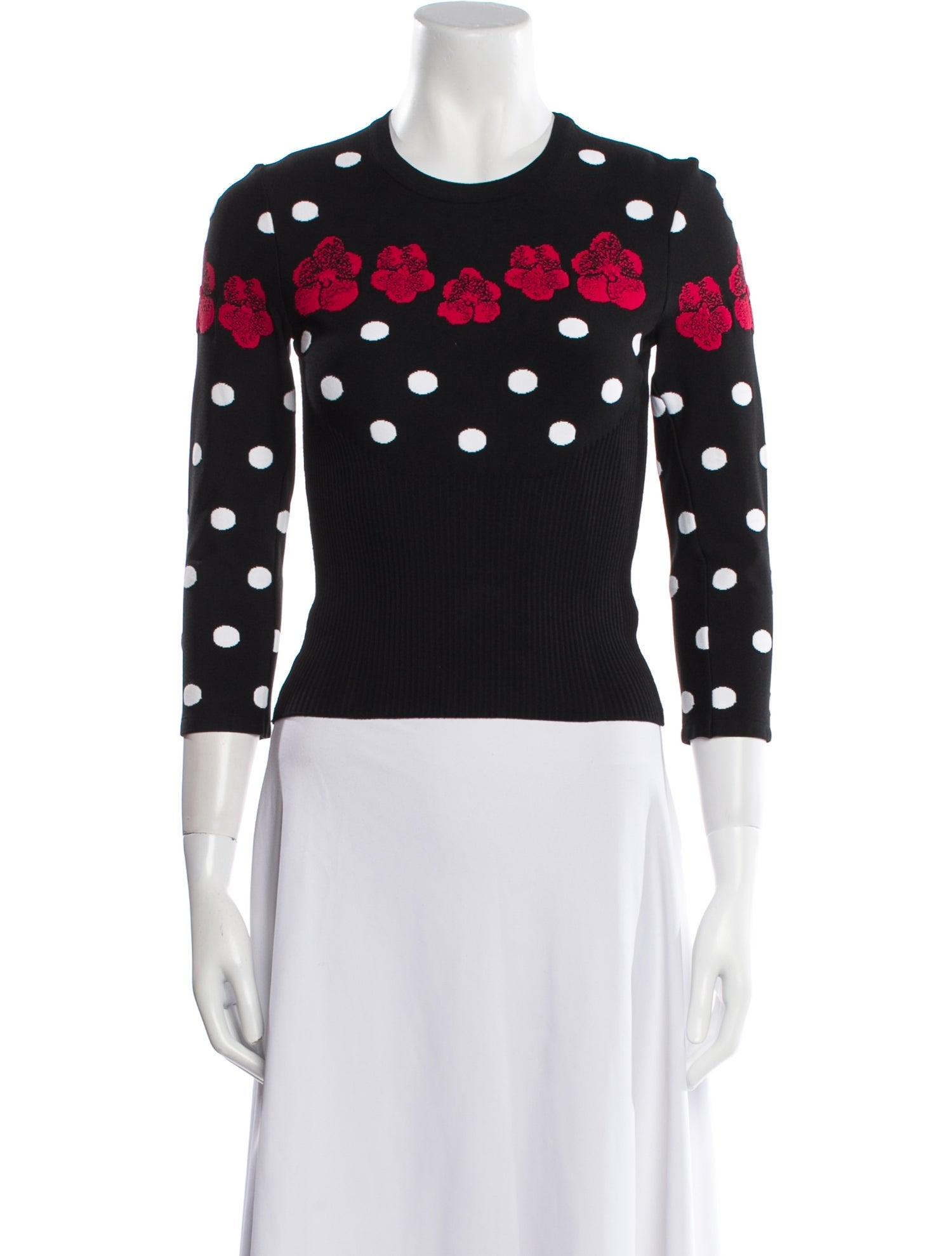 Alaïa Polka Dot Print Crew Neck Sweater