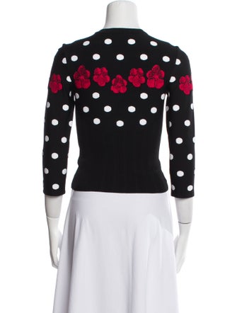 Alaïa Polka Dot Print Crew Neck Sweater