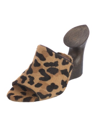 Alaïa Ponyhair Animal Print Slides