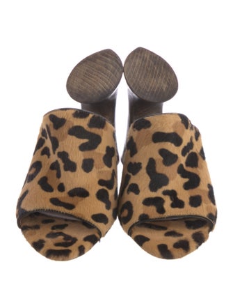 Alaïa Ponyhair Animal Print Slides