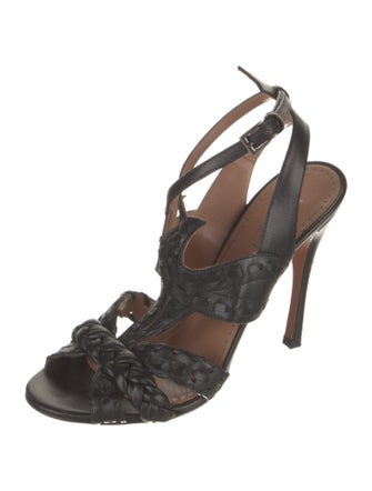 Alaïa Leather Braided Accents Gladiator Sandals