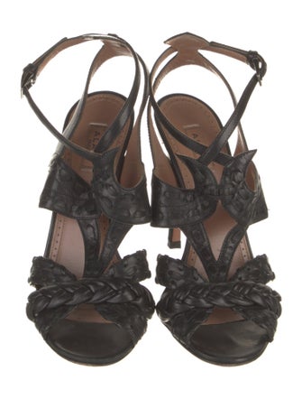 Alaïa Leather Braided Accents Gladiator Sandals