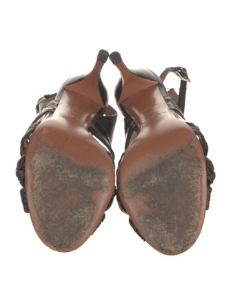 Alaïa Leather Braided Accents Gladiator Sandals