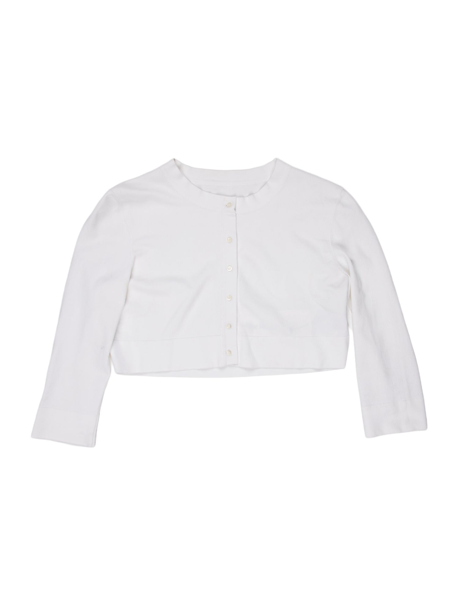 Alaïa Crew Neck Three-Quarter Sleeve Crop Top