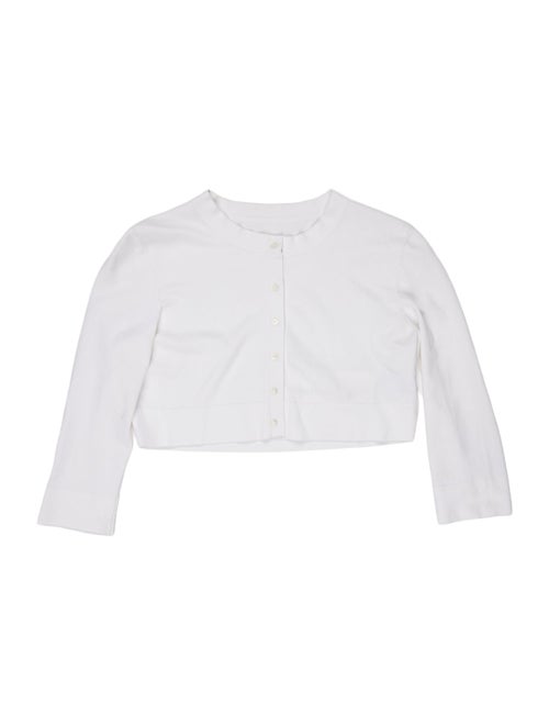 Alaïa Crew Neck Three-Quarter Sleeve Crop Top