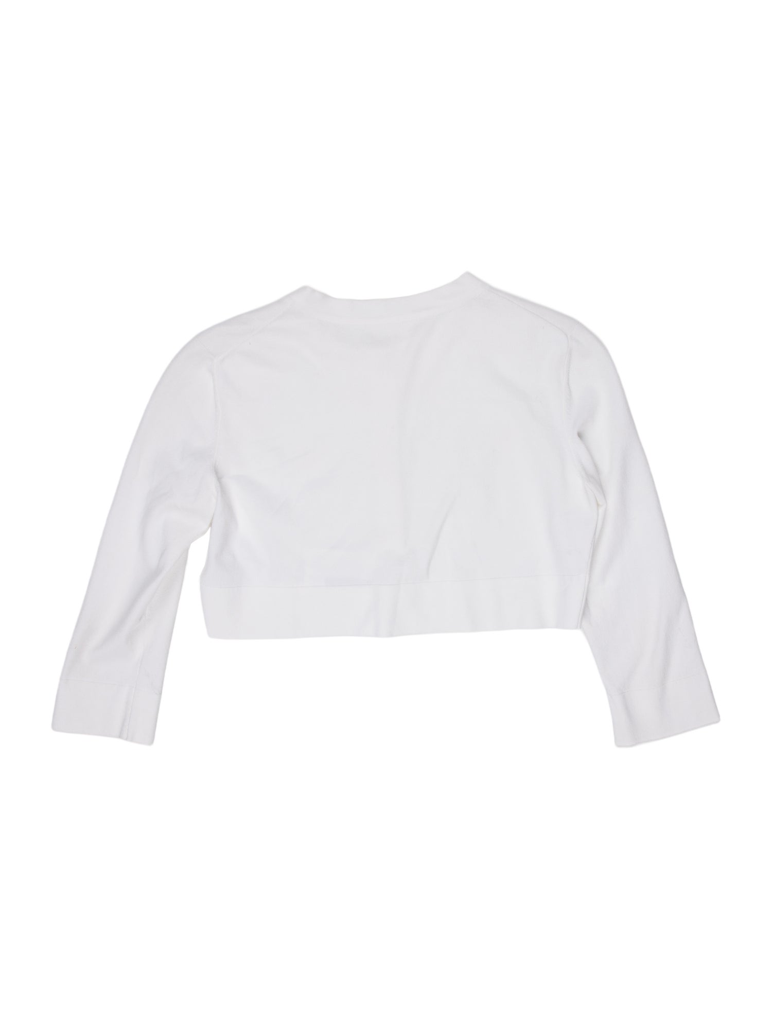 Alaïa Crew Neck Three-Quarter Sleeve Crop Top
