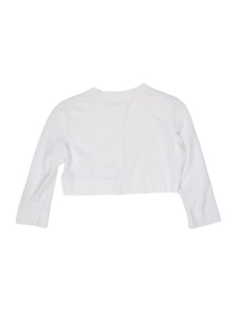 Alaïa Crew Neck Three-Quarter Sleeve Crop Top