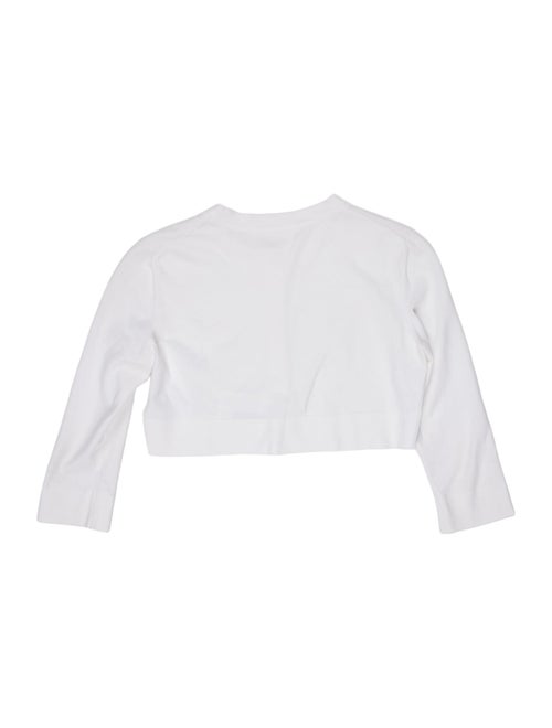 Alaïa Crew Neck Three-Quarter Sleeve Crop Top