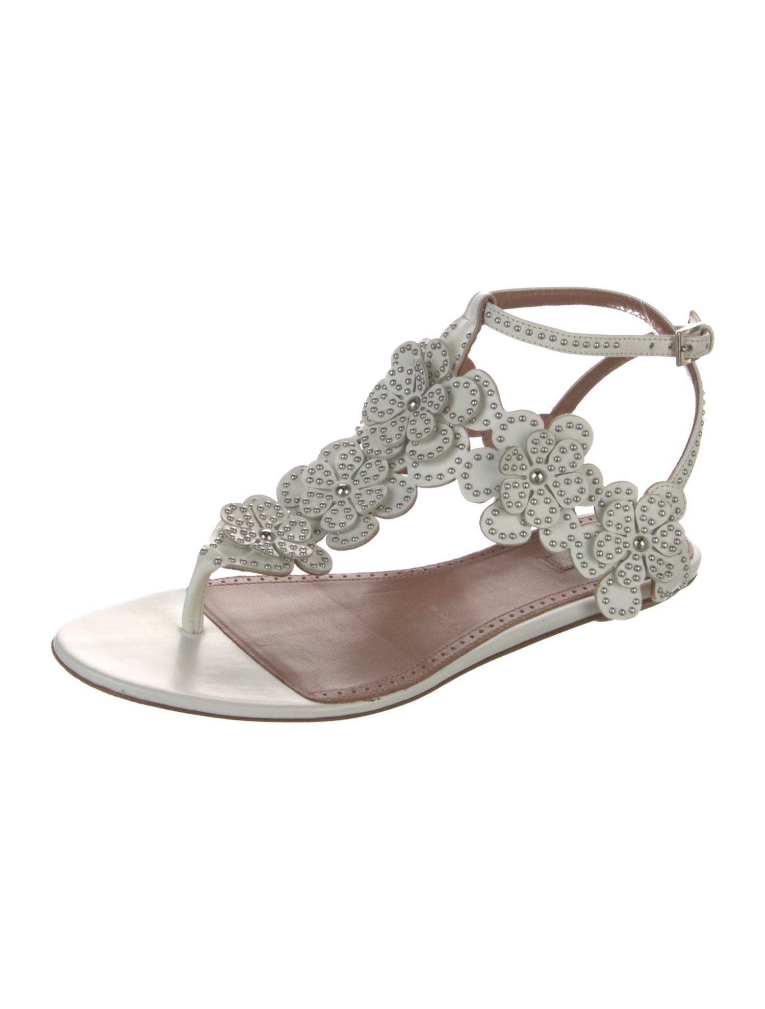 Alaïa Leather Studded Accents Gladiator Sandals