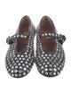 Alaïa Leather Crystal Embellishments Mary Jane Flats