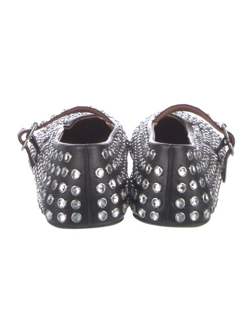 Alaïa Leather Crystal Embellishments Mary Jane Flats