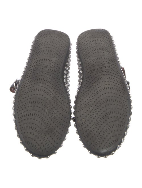 Alaïa Leather Crystal Embellishments Mary Jane Flats