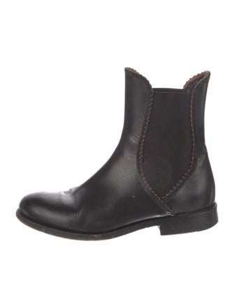 Alaïa Leather Scalloped Accent Chelsea Boots