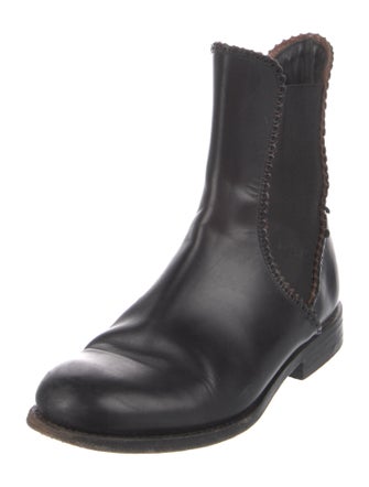 Alaïa Leather Scalloped Accent Chelsea Boots