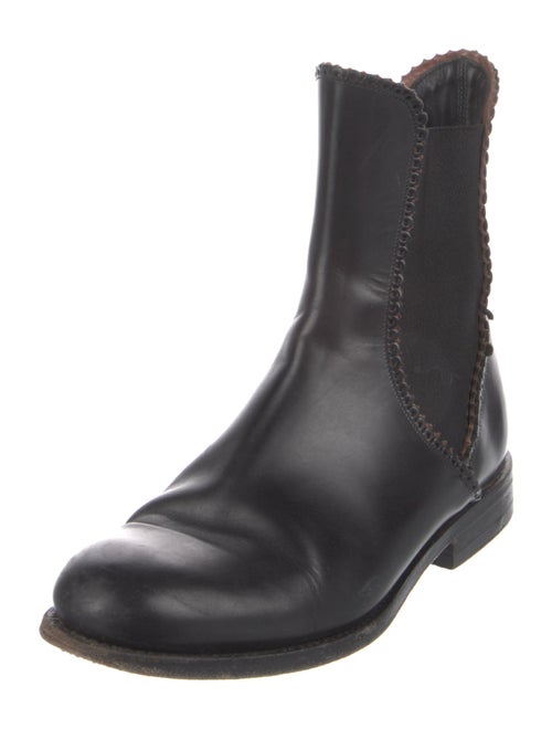Alaïa Leather Scalloped Accent Chelsea Boots