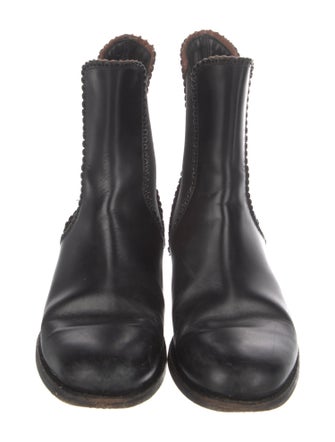 Alaïa Leather Scalloped Accent Chelsea Boots
