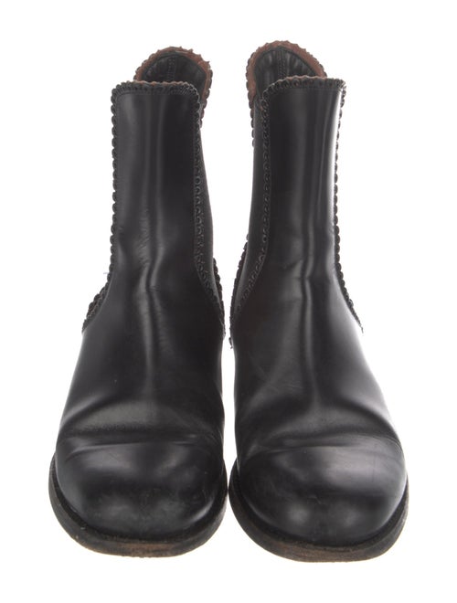 Alaïa Leather Scalloped Accent Chelsea Boots