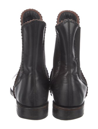 Alaïa Leather Scalloped Accent Chelsea Boots