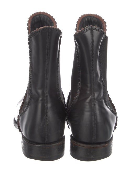 Alaïa Leather Scalloped Accent Chelsea Boots