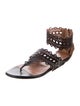 Alaïa Leather Lasercut Accents Gladiator Sandals